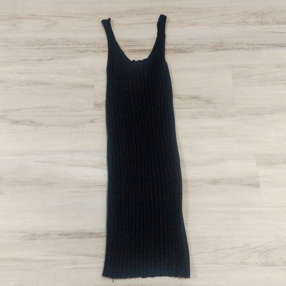 Black Knit Forever 21 Dress w Buttons - Size Small - Picture 4 of 4